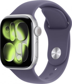 Apple Watch Series 11, 46 mm - Silver Aluminium Purple Fog Sport Band