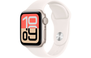 Apple Watch SE 3, 40 mm - Midnight Aluminum Case with Starlight Sport Band