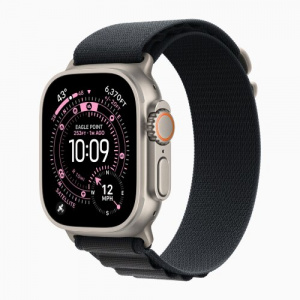 Apple Watch Ultra 3 49mm Alpine Loop - Titanium Case with Black Alpine Loop